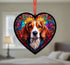 Beagle Stained Glass Effect Heart Suncatcher
